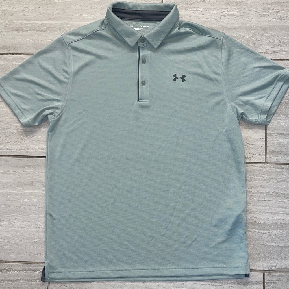 Under Armour Men's Light Grey/Blue Polo Shirt